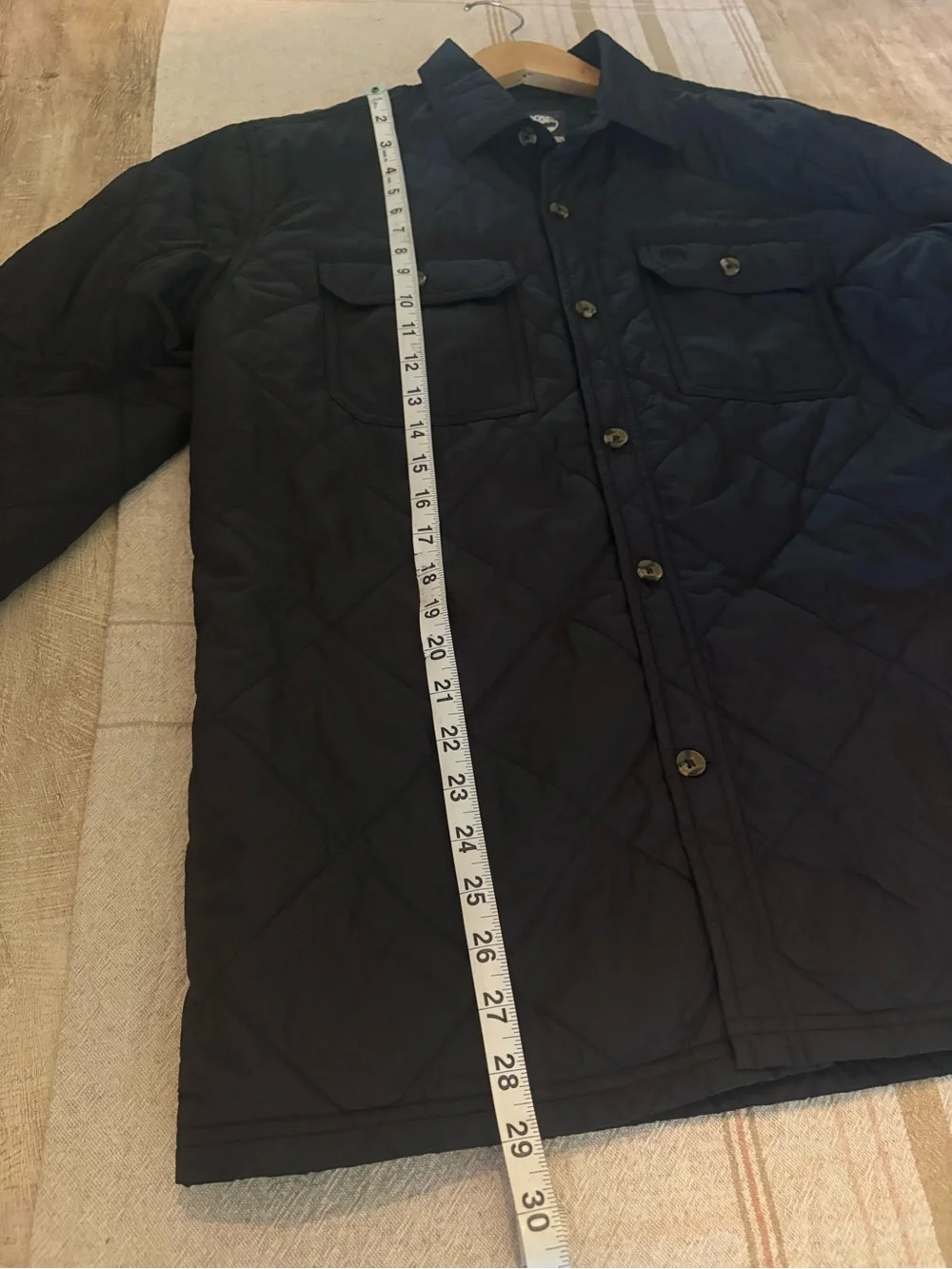 Timberland Quilted Black Button-Front Shirt Jacket Shacket Men’s Size Medium